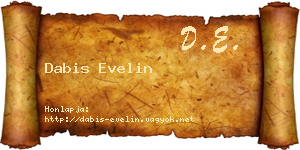 Dabis Evelin névjegykártya